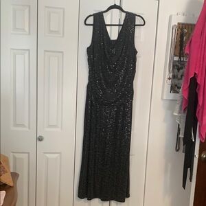 Enfocus Studio Black Sleeveless Cowl Neck Gown